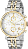 Fossil Original Boyfriend Analog White Dial Two Tone Steel Strap Watch for Women - ES3746 Authentic Buy Shop Now