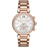 Michael Kors Sawyer Mother of Pearl White Dial Rose Gold Steel Strap Watch for Women - MK6282 Authentic Buy Shop Now