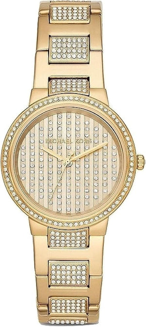 Michael Kors Gabbi Crystals Gold Dial Gold Steel Strap Watch For Women - MK3985 Authentic Buy Shop Now