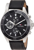 Tommy Hilfiger Larson Chronograph Black Dial Black Leather Strap Watch For Men - 1791984 Authentic Buy Shop Now