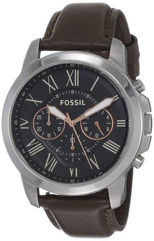 Fossil Grant Chronograph Black Dial Brown Leather Strap Watch for Men - FS4813 Authentic Buy Shop Now