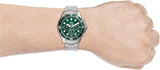 Fossil FB-03 Chronograph Green Dial Silver Steel Strap Watch for Men - FS5726 Authentic Buy Shop Now