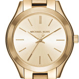Michael Kors Mini Runway Slim Gold Dial Gold Steel Strap Watch for Women - MK3512 Authentic Buy Shop Now