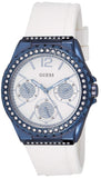 Guess Starlight Diamonds Silver Dial White Rubber Strap Watch for Women - W0846L7 Authentic Buy Shop Now