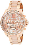 Michael Kors Wren Crystals Rose Gold Dial Rose Gold Steel Strap Watch for Women - MK6096 Authentic Buy Shop Now