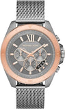 Michael Kors Brecken Chronograph Grey Dial Silver Mesh Strap Watch For Men - MK8868 Authentic Buy Shop Now