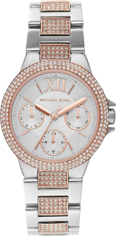 Michael Kors Camille Multifunction White Dial Two Tone Steel Strap Watch For Women - MK6846 Authentic Buy Shop Now