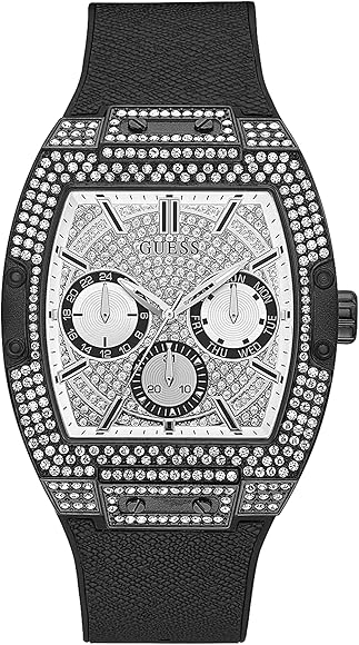 Guess Phoenix Multifunction Silver Dial Black Silicone Strap Watch For Men - GW0048G1 Authentic Buy Shop Now