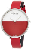 Calvin Klein Rise Yellow Red Dial Red Leather Strap Watch for Women - K7A231UP Authentic Buy Shop Now