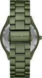Michael Kors Slim Runway Green Dial Green Steel Strap Watch for Women - MK4526 Authentic Buy Shop Now