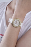Guess Crown Jewel Multifunction Diamonds White Dial White Leather Strap Watch for Women - GW0411L1 Authentic Buy Shop Now