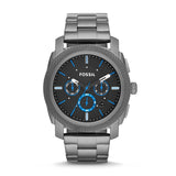 Fossil Machine Chronograph Brown Dial Grey Steel Strap Watch for Men - FS4931 Authentic Buy Shop Now