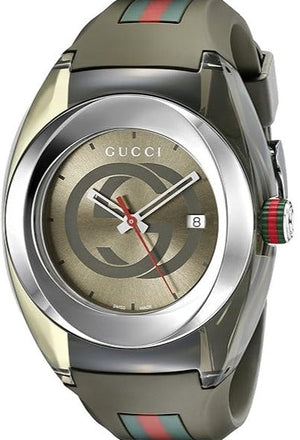 Gucci Sync XXL Quartz Brown Dial Brown Leather Strap Watch For Men - YA137106 Authentic Buy Shop Now