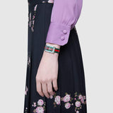 Gucci G Frame Quartz Green & Red Mother of Pearl Dial Multicolor Leather Strap Watch For Women - YA147408 Authentic Buy Shop Now