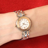 Tory Burch Classic T White Dial Two Tone Steel Strap Watch for Women - TBW9013 Authentic Buy Shop Now