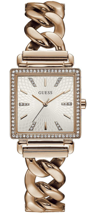 Guess Vanity Diamonds Silver Dial Gold Steel Strap Watch for Women - W1030L4 Authentic Buy Shop Now