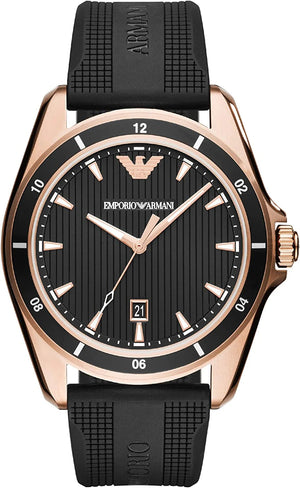 Emporio Armani Sport Quartz Black Dial Black Rubber Strap Watch For Men - AR11101 Authentic Buy Shop Now