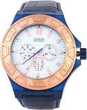 Guess Force Multi Function White Dial Blue Leather Strap Watch For Men - W0674G7 Authentic Buy Shop Now