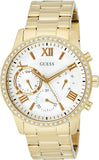 Guess Solar Chronograph Diamonds White Dial Gold Steel Strap Watch for Women - W1069L2 Authentic Buy Shop Now