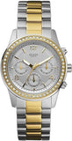 Guess Mini Spectrum Analog Silver Dial Two Tone Steel Strap Watch For Women - W0122L2 Authentic Buy Shop Now