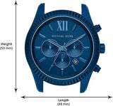 Michael Kors Lexington Chronograph Blue Dial Blue Steel Strap Watch For Men - MK8791 Authentic Buy Shop Now