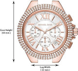 Michael Kors Camille Chronograph White Dial Rose Gold Steel Strap Watch For Women - MK6995 Authentic Buy Shop Now