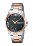 Gucci G Timeless Grey Dial Two Tone Steel Strap Watch For Men - YA126446 Authentic Buy Shop Now