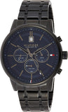 Tommy Hilfiger Kyle Quartz Blue Dial Black Steel Strap Watch for Men - 1791633 Authentic Buy Shop Now