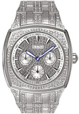 Bulova Crystal Collection Phantom Silver Dial Silver Steel Strap Watch for Men - 96C002 Authentic Buy Shop Now