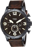 Fossil Nate Chronograph Brown Dial Brown Leather Strap Watch for Men - JR1487 Authentic Buy Shop Now
