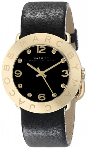 Marc Jacobs Amy Black Dial Black Leather Strap Watch for Women - MBM1154 Authentic Buy Shop Now