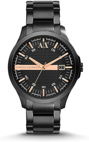 Armani Exchange Hampton Chronograph Black Dial Black Steel Strap Watch For Men - AX2150 Authentic Buy Shop Now