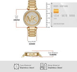 Michael Kors Parker Analog Crystals Gold Dial Gold Steel Strap Watch For Women - MK7283 Authentic Buy Shop Now