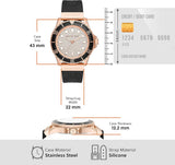 Michael Kors Everest Analog Rose Gold Dial Black Silicone Strap Watch For Women - MK7358 Authentic Buy Shop Now