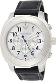 Emporio Armani Sportivo Chronograph Silver Dial Black Leather Strap Watch For Men - AR6054 Authentic Buy Shop Now