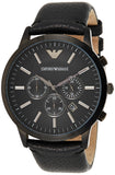 Emporio Armani Sportivo Chronograph Black Dial Black Leather Strap Watch For Men - AR2461 Authentic Buy Shop Now