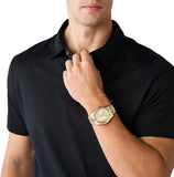 Michael Kors Lexington Quartz Gold Dial Gold Steel Strap Watch For Men - MK8947 Authentic Buy Shop Now