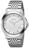 Gucci G Timeless Silver Dial Silver Steel Strap Watch For Men - YA126401 Authentic Buy Shop Now