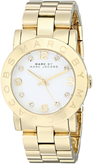 Marc Jacobs Amy White Dial Gold Steel Strap Watch for Women - MBM3056 Authentic Buy Shop Now