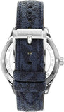 Michael Kors Benning Three Hand Silver Dial Blue Leather Strap Watch For Men - MK8930 Authentic Buy Shop Now