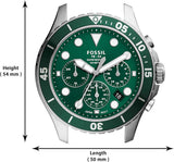 Fossil FB-03 Chronograph Green Dial Silver Steel Strap Watch for Men - FS5726 Authentic Buy Shop Now