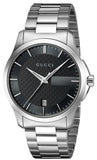 Gucci G Timeless Black Dial Silver Steel Strap Unisex Watch - YA126457 Authentic Buy Shop Now