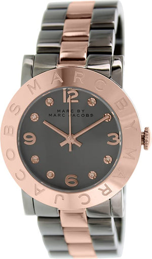 Marc Jacobs Amy Grey Dial Two Tone Steel Strap Watch for Women - MBM3195 Authentic Buy Shop Now
