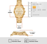 Michael Kors Berkley Chronograph Gold Dial Gold Steel Strap Watch For Women - MK7411 Authentic Buy Shop Now