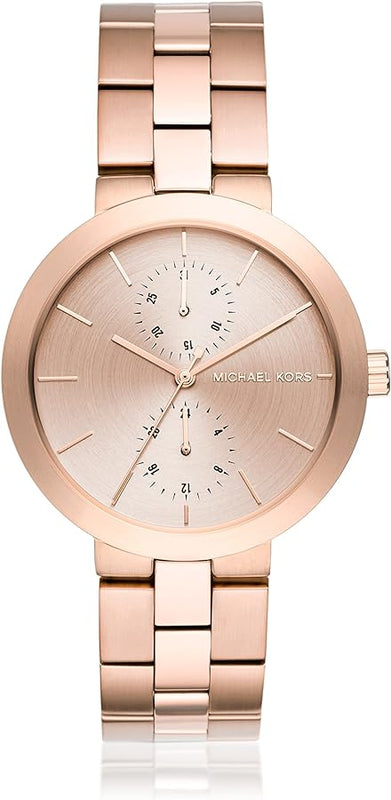 Michael Kors Garner Quartz Rose Gold Dial Rose Gold Steel Strap Watch For Women - MK6409 Authentic Buy Shop Now