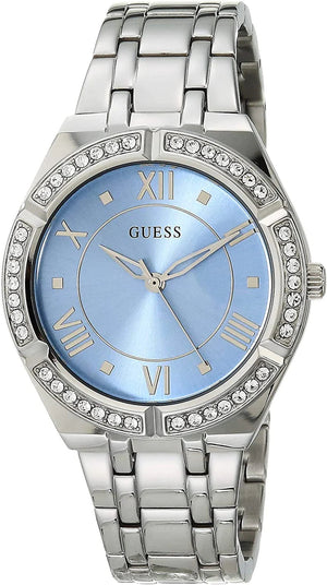 Guess Cosmo Diamonds Blue Dial Silver Steel Strap Watch for Women - GW0033L5 Authentic Buy Shop Now