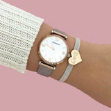 Emporio Armani Retro Mother of Pearl Dial Silver Mesh Bracelet Watch For Women - AR2067 Authentic Buy Shop Now
