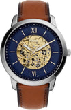 Fossil Neutra Automatic Luggage Skeleton Blue Dial Brown Leather Strap Watch for Men - ME3160 Authentic Buy Shop Now