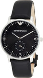 Emporio Armani Gianni Quartz Black Dial Black Leather Strap Watch For Men - AR0382 Authentic Buy Shop Now