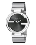 Gucci G Interlocking Black Dial Silver Steel Strap Watch For Women - YA133307 Authentic Buy Shop Now